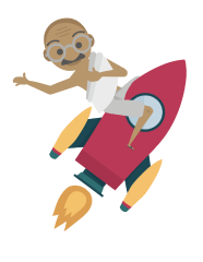 mascotte Gandee fusée